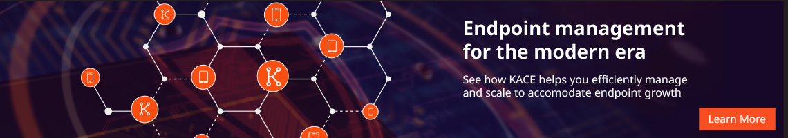 Provision, manage, secure, and service all network-connected devices with KACE Endpoint Systems Management Appliances